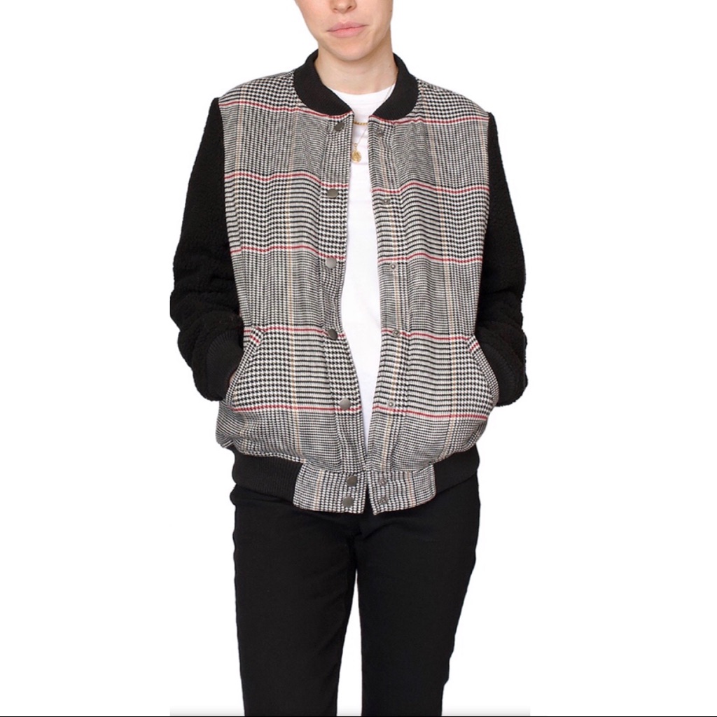 The Fifth Label Houndstooth Bomber Jacket